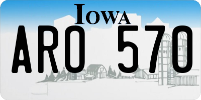 IA license plate ARO570