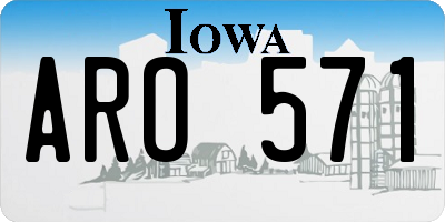 IA license plate ARO571