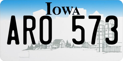 IA license plate ARO573