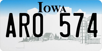 IA license plate ARO574