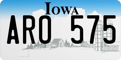 IA license plate ARO575