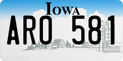 IA license plate ARO581