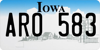 IA license plate ARO583