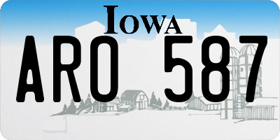 IA license plate ARO587