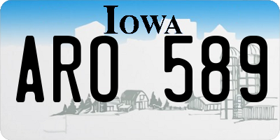 IA license plate ARO589