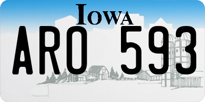 IA license plate ARO593