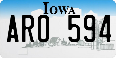 IA license plate ARO594