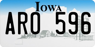 IA license plate ARO596