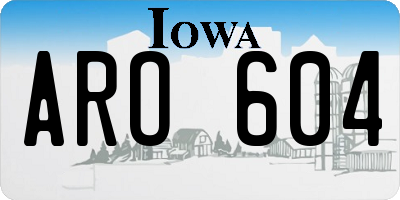IA license plate ARO604