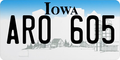 IA license plate ARO605