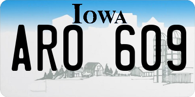 IA license plate ARO609