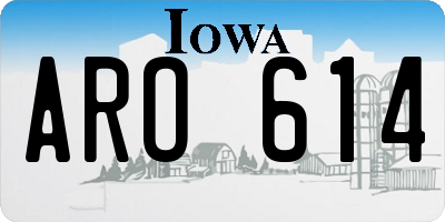 IA license plate ARO614