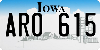 IA license plate ARO615
