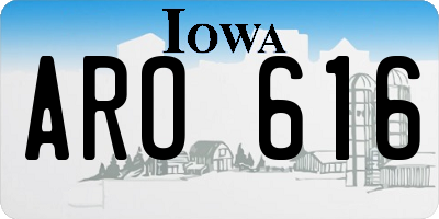 IA license plate ARO616