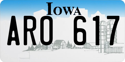 IA license plate ARO617