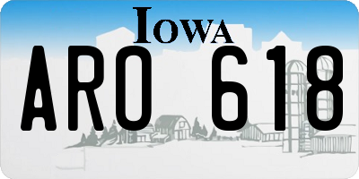 IA license plate ARO618