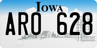 IA license plate ARO628