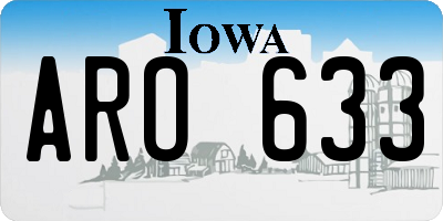 IA license plate ARO633
