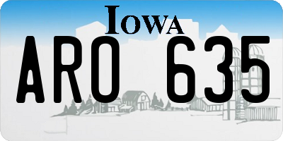 IA license plate ARO635