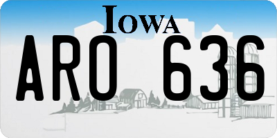 IA license plate ARO636