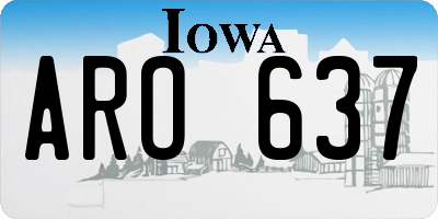 IA license plate ARO637