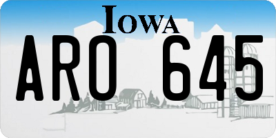 IA license plate ARO645