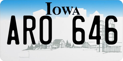 IA license plate ARO646