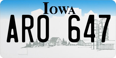 IA license plate ARO647