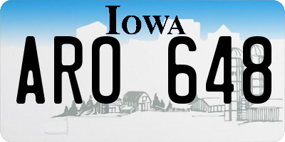 IA license plate ARO648