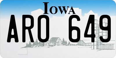 IA license plate ARO649