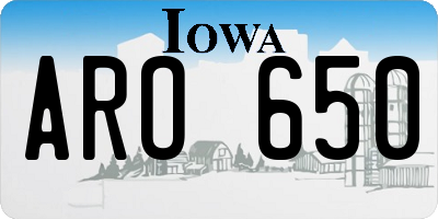 IA license plate ARO650