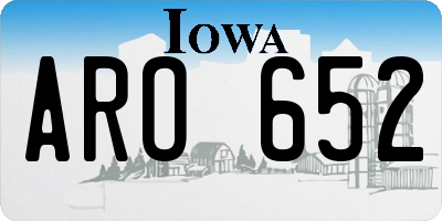 IA license plate ARO652