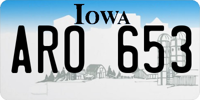 IA license plate ARO653