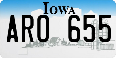IA license plate ARO655