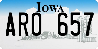 IA license plate ARO657