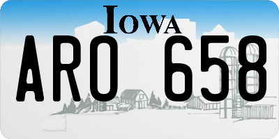 IA license plate ARO658