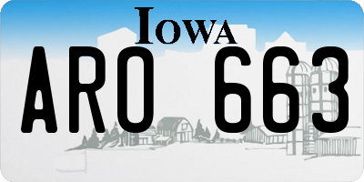 IA license plate ARO663