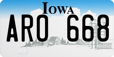 IA license plate ARO668