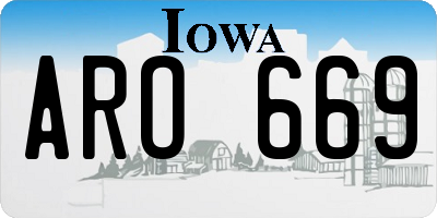 IA license plate ARO669