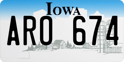 IA license plate ARO674