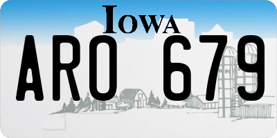 IA license plate ARO679