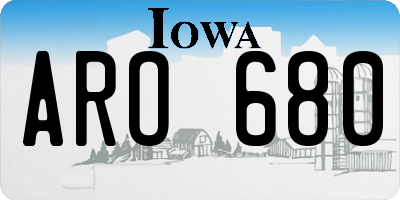 IA license plate ARO680
