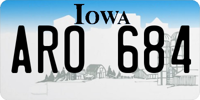 IA license plate ARO684