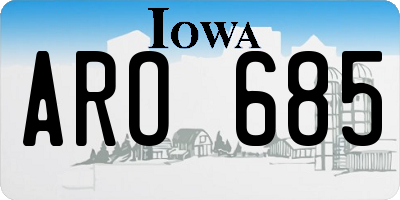 IA license plate ARO685