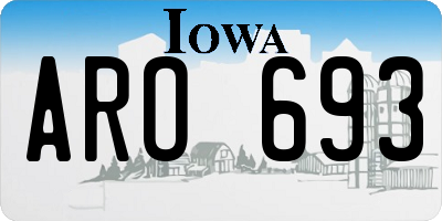 IA license plate ARO693