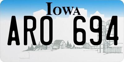 IA license plate ARO694