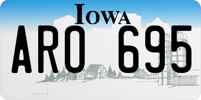 IA license plate ARO695