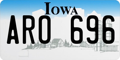 IA license plate ARO696