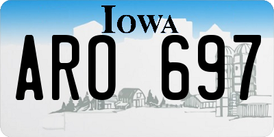 IA license plate ARO697