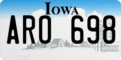 IA license plate ARO698